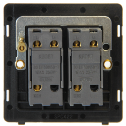 Scolmore Click Definity Complete SFAB422 10Amp 2 Gang Double 2 Way Toggle Switch Antique Brass Screwless 