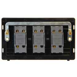 Scolmore Click Definity Complete SFAB423 10Amp 3 Gang 2 Way Toggle Switch Antique Brass Screwless