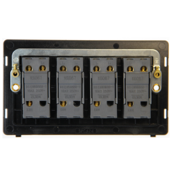 Scolmore Click Definity Complete SFAB424 10Amp 4 Gang 2 Way Toggle Switch Screwless Antique Brass