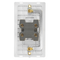 Scolmore Click Definity Complete SFAB502BK 50 Amp Ingot 2 Gang Double Pole Switch Antique Brass Screwless Black Insert