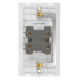 Scolmore Click Definity Complete SFAB502BK 50 Amp Ingot 2 Gang Double Pole Switch Antique Brass Screwless Black Insert