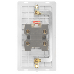 Scolmore Click Definity Complete SFAB503BK 50 Amp Ingot 2 Gang Double Pole Switch With Neon Antique Brass Screwless Black inserts