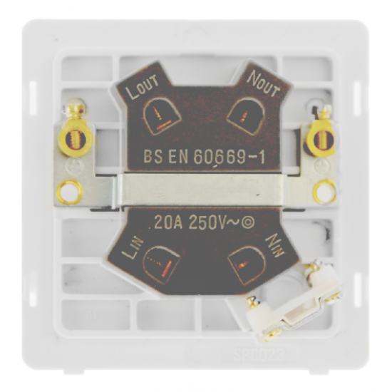 Scolmore Click Definity Complete SFAB522BK 20 Amp Ingot Double Pole Switch With Flex Outlet Antique Brass Screwless Black Insert