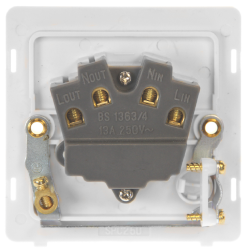Scolmore Click Definity Complete SFAB550BK 13 Amp Ingot Fused Connection Unit With Optional Flex Outlet Antique Brass Screwless Black Insert 