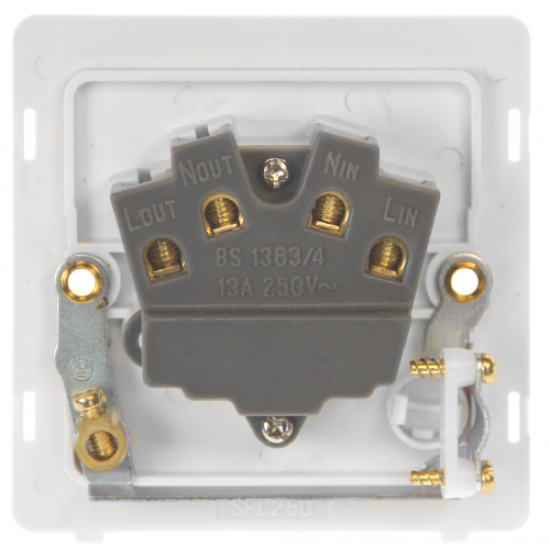 Scolmore Click Definity Complete SFAB550BK 13 Amp Ingot Fused Connection Unit With Optional Flex Outlet Antique Brass Screwless Black Insert