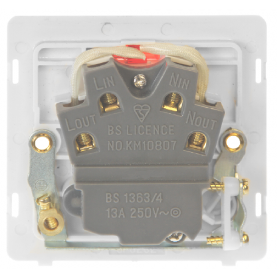 Scolmore Click Definity Complete SFAB552BK 13 Amp Ingot Switched Fused Connection Unit With Neon Antique Brass Screwless Black Insert
