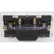 Scolmore Click Definity Complete SFAB580BK 13 Amp Ingot 2 Gang Switched Socket With 2.1A USB Outlet Antique Brass Screwless Black Inserts