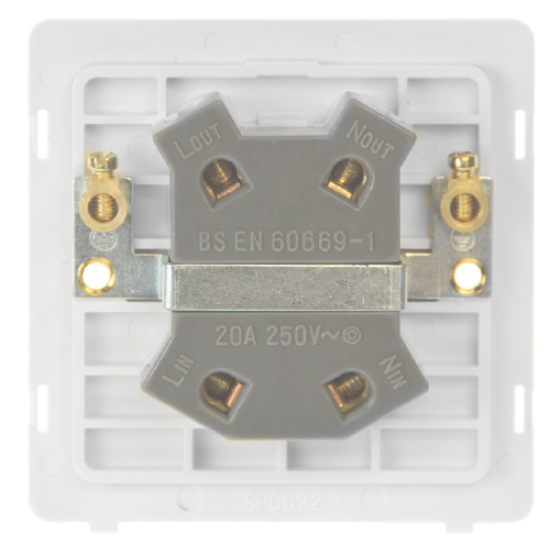 Scolmore Click Definity Complete SFAB660 20 Amp Double Pole Key Lockable Switch Antique Brass Screwless Black Insert