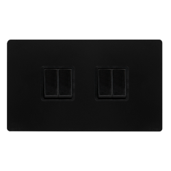 10AX INGOT 4 GANG 2 WAY SWITCH - MATT BLACK COVER
