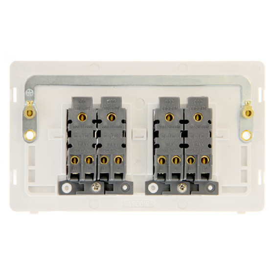 10AX INGOT 4 GANG 2 WAY SWITCH - MATT BLACK COVER