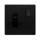 15A ROUND PIN SWITCHED SOCKET - MATT BLACK COVER P
