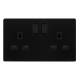 13A INGOT 2 GANG DP SWITCHED SOCKET - MATT BLACK C