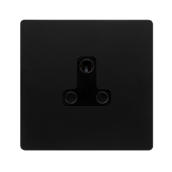 5A ROUND PIN SOCKET - MATT BLACK COVER PLATE - BLA