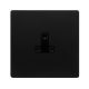 2A ROUND PIN SOCKET - MATT BLACK COVER PLATE - BLA