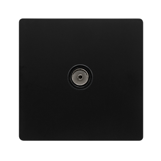 SINGLE NON-ISOLATED COAXIAL OUTLET -  MATT BLACK C