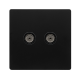 TWIN NON-ISOLATED COAXIAL OUTLET -  MATT BLACK COV