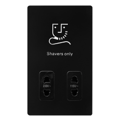 115/230V DUAL VOLTAGE SHAVER SOCKET - MATT BLACK C
