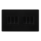 10AX INGOT 6 GANG 2 WAY SWITCH - MATT BLACK COVER