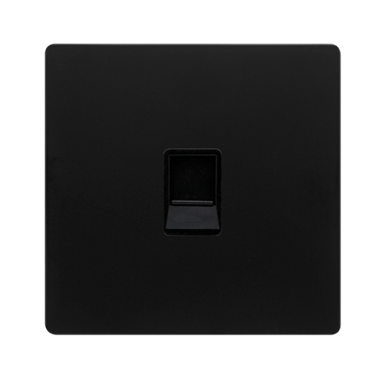 SINGLE RJ11 (IRISH/US) OUTLET - MATT BLACK COVER P