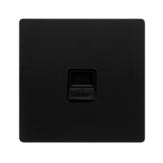 SINGLE TELEPHONE MASTER OUTLET - MATT BLACK COVER
