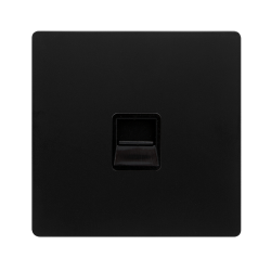 SINGLE TELEPHONE SECONDARY OUTLET - MATT BLACK COV
