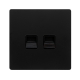 TWIN TELEPHONE SECONDARY OUTLET - MATT BLACK COVER