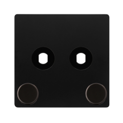 2 GANG UNFURNISHED DIMMER PLATE & KNOBS - MATT BLA