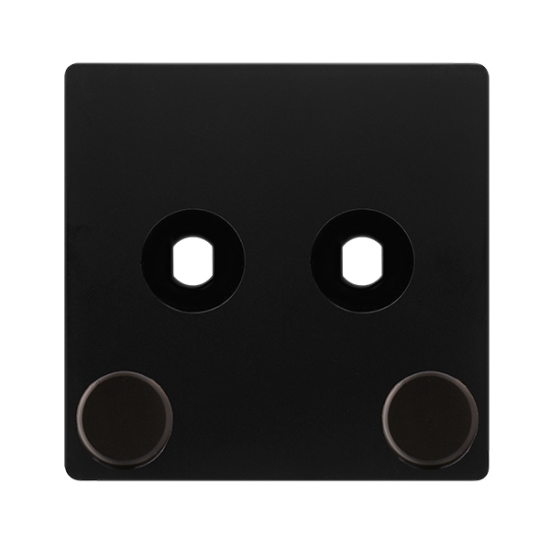 2 GANG UNFURNISHED DIMMER PLATE & KNOBS - MATT BLA