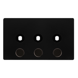 3 GANG UNFURNISHED DIMMER PLATE & KNOBS - MATT BLA