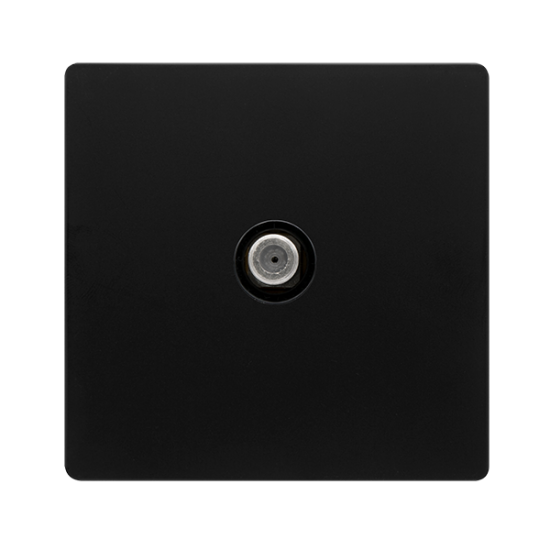NON-ISOLATED SINGLE SATELLITE OUTLET -  MATT BLACK