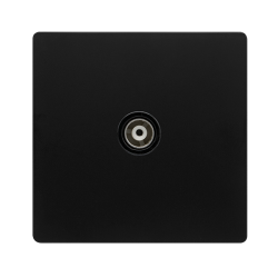 SINGLE ISOLATED COAXIAL OUTLET -  MATT BLACK COVER
