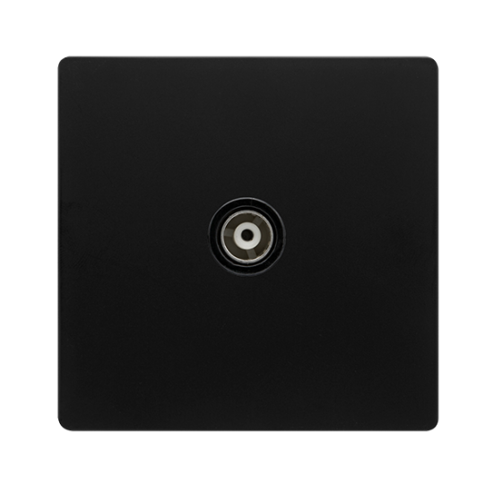 SINGLE ISOLATED COAXIAL OUTLET -  MATT BLACK COVER