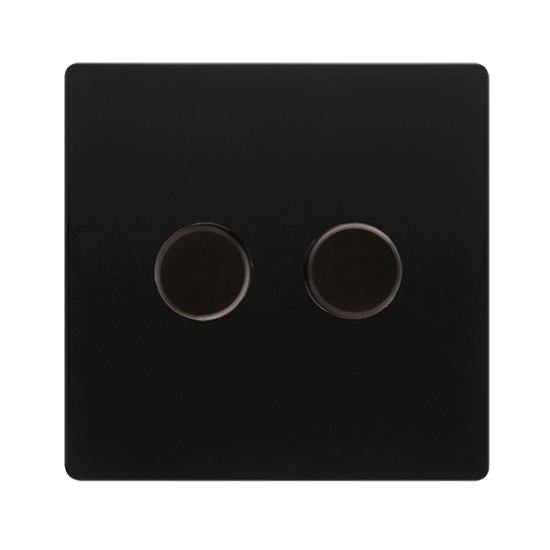 2 GANG 2 WAY 100W DIMMER SWITCH - MATT BLACK