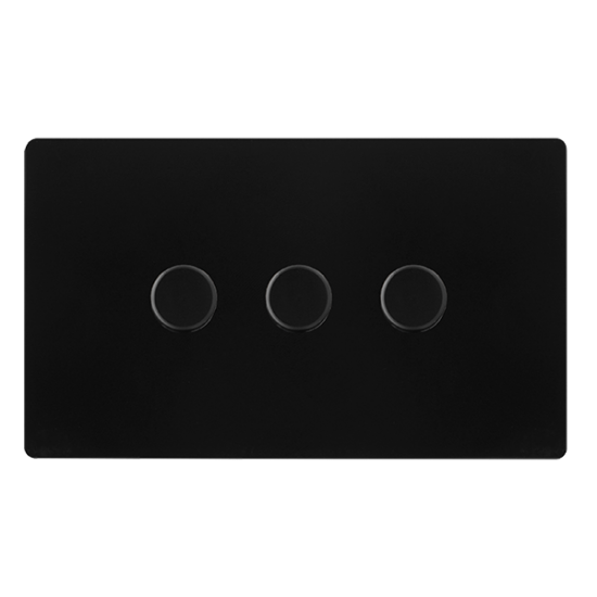 3 GANG 2 WAY 100W DIMMER SWITCH - MATT BLACK