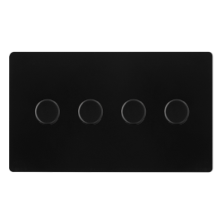 4 GANG 2 WAY 100W DIMMER SWITCH - MATT BLACK