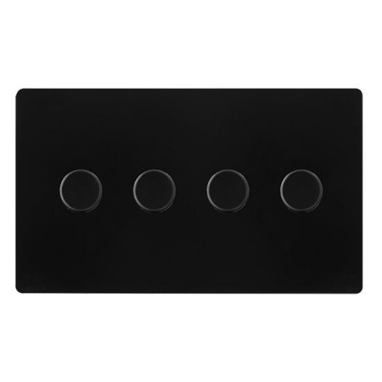 4 GANG 2 WAY 100W DIMMER SWITCH - MATT BLACK