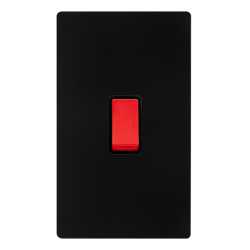 50A 2 GANG DOUBLE POLE SWITCH -  MATT BLACK COVER