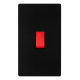 50A 2 GANG DOUBLE POLE SWITCH -  MATT BLACK COVER