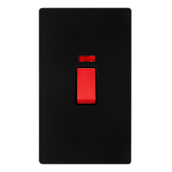 50A 2 GANG DOUBLE POLE SWITCH WITH NEON -  MATT BL