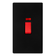 50A 2 GANG DOUBLE POLE SWITCH WITH NEON -  MATT BL