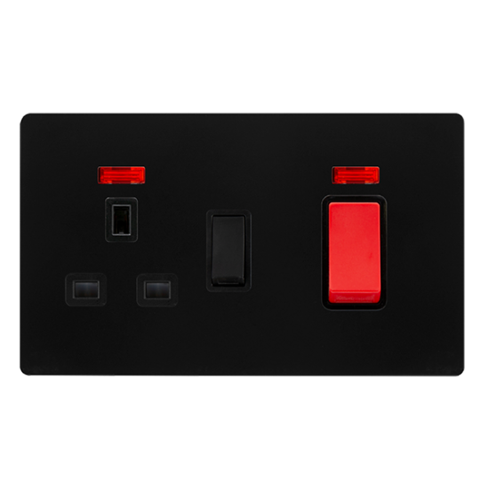 50A DOUBLE POLE SWITCH WITH 13A DOUBLE POLE SWITCH