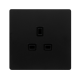 13A 1 GANG UNSWITCHED SOCKET - MATT BLACK COVER PL
