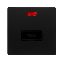 13A FUSED CONNECTION UNIT WITH NEON - MATT BLACK C