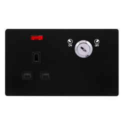 13A 1 GANG DOUBLE POLE KEY LOCKABLE SOCKET WITH NE