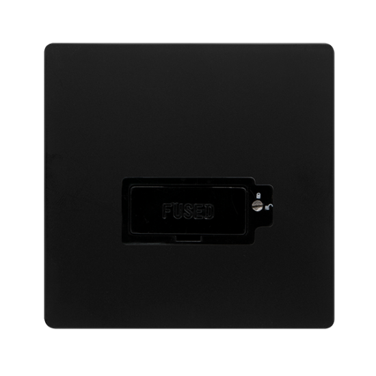 13A LOCKABLE  FUSED CONNECTION UNIT - MATT BLACK C