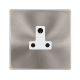 5A ROUND PIN SOCKET - BRUSHED STEEL COVER PLATE -