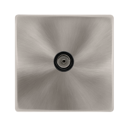 SINGLE NON-ISOLATED COAXIAL OUTLET - BRUSHED STEEL