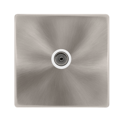 SINGLE NON-ISOLATED COAXIAL OUTLET - BRUSHED STEEL