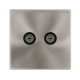 TWIN NON-ISOLATED COAXIAL OUTLET - BRUSHED STEEL C