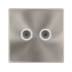 TWIN NON-ISOLATED COAXIAL OUTLET - BRUSHED STEEL C